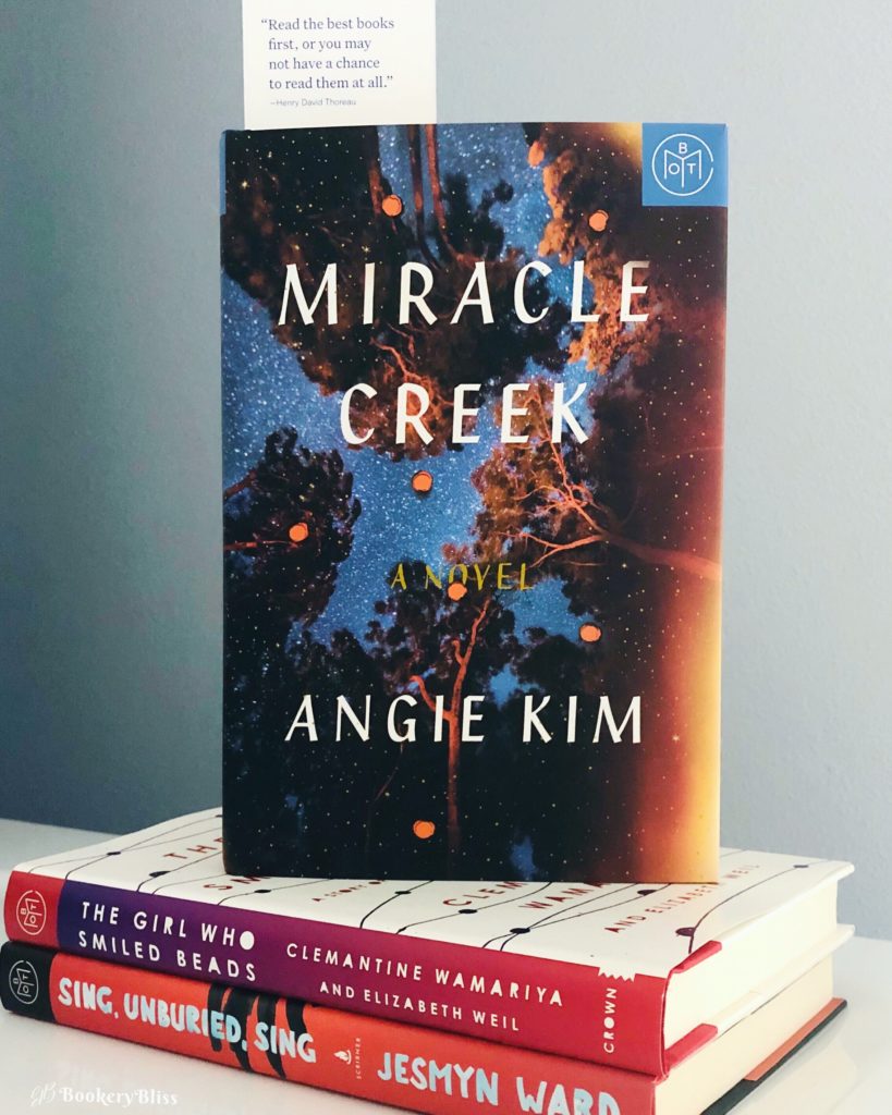 Book of the month for April 2019. Miracle Creek by Angie Kim