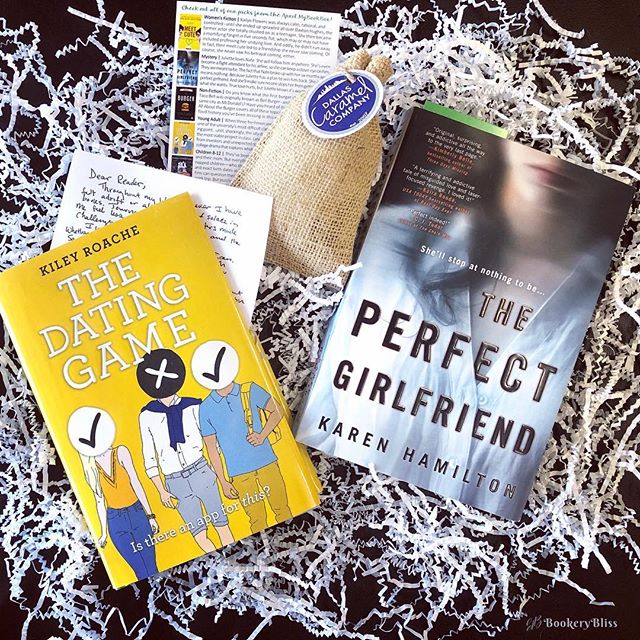 May My Book Box Bookmail subscription featuring "The Perfect Stranger" by Karen Hamilton, and "The Dating Game" by Kiley Roache.